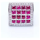 White Gold Ring with Diamonds and Rubies - Autre Marque