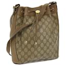 GUCCI GG Canvas Web Sherry Line Shoulder Bag PVC Leather Beige Green Auth 56288 - Gucci