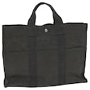 HERMES Her Line MM Bolso tote Nylon Gris Auth bs9507 - Hermès