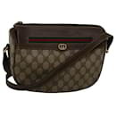 GUCCI GG Canvas Web Sherry Line Shoulder Bag PVC Leather Beige Green Auth 57284 - Gucci