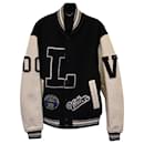 Louis Vuitton College-Jacke aus schwarz-weißer Baumwolle und Leder