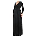 Black tonal patterned wrap dress - size UK 10 - Diane Von Furstenberg