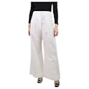 White pleated wide-leg trousers - size UK 10 - Brunello Cucinelli