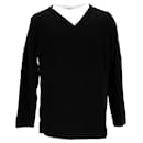 Maglia Balenciaga con scollo a V in cotone Nero