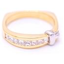 Gold Ring, half diamond alliance - Autre Marque