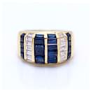 White Gold Ring with Baguette Sapphires - Autre Marque
