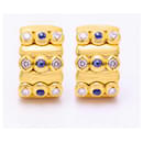 Gold Earrings, Sapphire and Diamonds - Autre Marque
