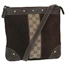 GUCCI GG Canvas Shoulder Bag Suede Beige Brown 120898 Auth ki3660 - Gucci