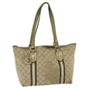 Sacola GUCCI GG Canvas Sherry Line Bege Ouro 187896 Auth ti1281 - Gucci