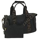 FENDI Hand Bag Nylon 2way Black Brown Auth 58157 - Fendi