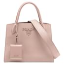 Monochrome Small Saffiano Leather Pink 2-way bag - Prada