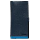 Prada Blue Leather Long Wallet