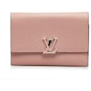 Louis Vuitton Rosa Taurillon Capucines Kompakte Brieftasche
