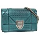 Christian Dior Chain Shoulder Bag Patent leather Light Blue Auth bs9340