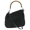 GUCCI Bamboo Shoulder Bag Nylon 2way Black Auth bs9242 - Gucci