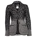 Chanel 2011 Veste en laine Runway noir gris FR 42 Boutons gripoix