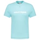 Camiseta Shell Clássica - Courrèges - Azul/Algodão branco - Courreges