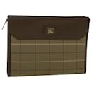 Burberrys Nova Check Clutch Bag Canvas Beige Brown Auth 57315 - Autre Marque
