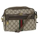 GUCCI GG Canvas Web Sherry Line Shoulder Bag PVC Leather Beige Green Auth 57363 - Gucci