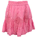 Love Shack Fancy Hot Pink Cherry Adia Mini Skirt - Autre Marque