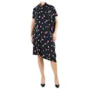 Black floral asymmetric midi shirt dress - size UK 10 - Junya Watanabe