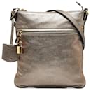 Loewe Gold Anagram Leather Messenger Bag