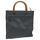 GUCCI Bamboo Hand Bag Canvas Gray 001 1095 1878 Auth ep2101 - Gucci