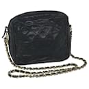 CHANEL Matelasse Bolso de hombro con cadena Piel de cordero Negro CC Auth bs9390 - Chanel