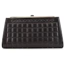 Chanel Black Quilted Lambskin Chocolate Bar Frame Clutch