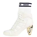 White logo lace-up sock boots - size EU 37 - Christian Dior