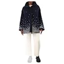 Navy blue cashmere embroidered coat - size L - Loro Piana