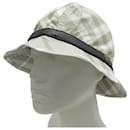 BOB BURBERRY TARTAN AND STRAP IN GRAY COTTON LEATHER GRAY BUCKET HAT - Burberry