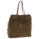 PRADA Shoulder Bag Nylon Leather Khaki Brown Auth bs9629 - Prada