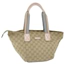 GUCCI GG Canvas Sherry Line Tote Bag Beige Pink blue 131228 Auth ti1284 - Gucci