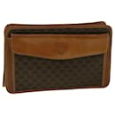CELINE Macadam Canvas Clutch Bag PVC Leather Brown Auth ki3653 - Céline