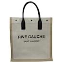 Saint Laurent Rive Gauche Tote Bag in Beige Canvas