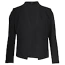 Theory Lanai Collarless Open-Front Blazer in Black Wool