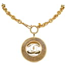 Chanel CC Medallion Pendant Necklace Metal Necklace in Good condition