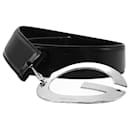 Black and silver G buckle leather belt - Gucci