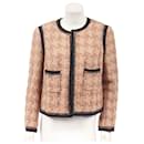 Beige Tweed-Jacke mit CC-Knöpfen - Chanel