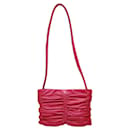 Gianfranco Ferre Red Leather Draped Pleated Shoulder Bag Small Handbag - Gianfranco Ferré