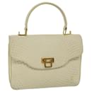 BALLY Quilted Hand Bag Leather Beige Auth bs9678 - Bally
