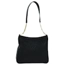 BALLY Quilted Shoulder Bag Leather Black Auth th4159 - Bally