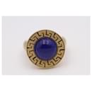 AZTEC Gold Ring with Lapis Lazuli - Autre Marque