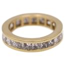 Aliança de casamento em ouro com diamantes lapidação princesa - Autre Marque