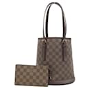 Louis Vuitton Damier Ebene Marais Bucket Bag Canvas Tote Bag N42240  in Good condition