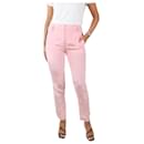 Pink silk zip detail trousers - size US 4 - Autre Marque
