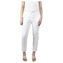 White elasticated waist trousers - size UK 12 - Autre Marque