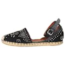 Black stud detail suede espadrilles - size EU 37 - Valentino