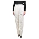 Cream pleated tailored trousers - size UK 8 - Céline